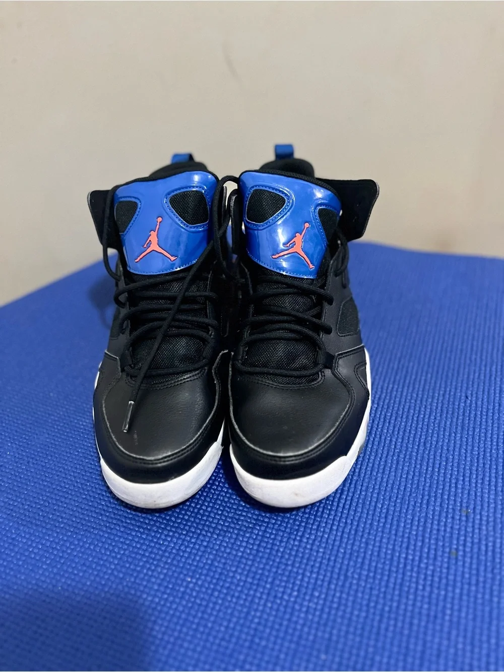 Jordan Kids Black and Blue High-Top Sneakers